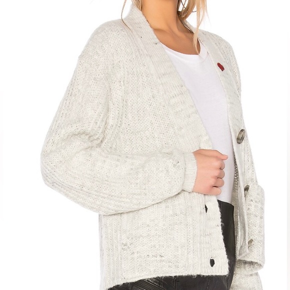 Pam & Gela boxy sweater cardigan with heart patch - Picture 6 of 6